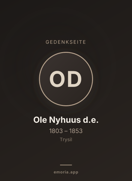 Gedenkportrait von Ole Nyhuus d.e.