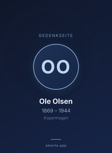 Gedenkportrait von Ole Olsen