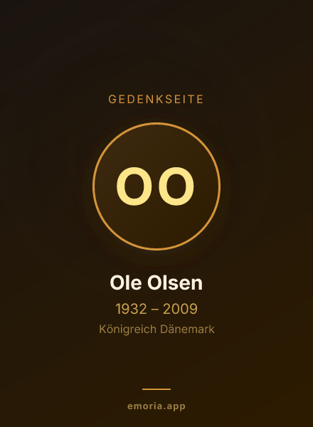 Gedenkportrait von Ole Olsen