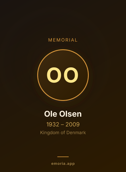 Memorial portrait of Ole Olsen