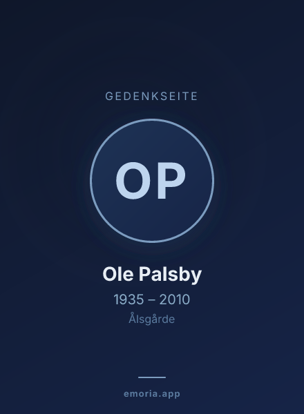 Gedenkportrait von Ole Palsby