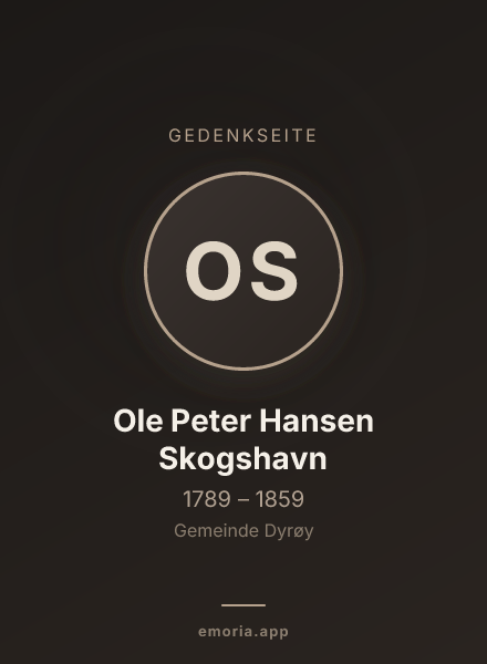 Gedenkportrait von Ole Peter Hansen Skogshavn