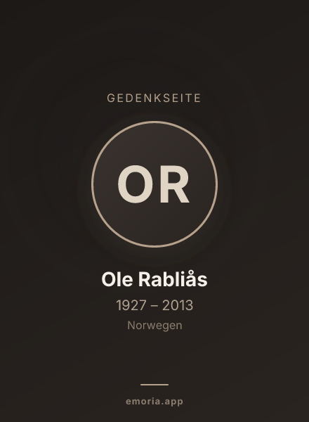 Gedenkportrait von Ole Rabliås