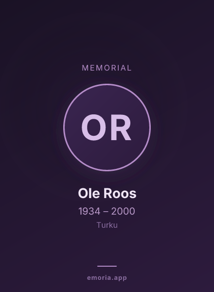 Memorial portrait of Ole Roos