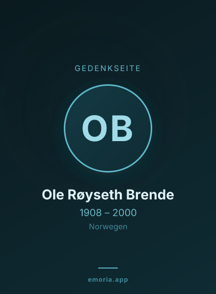 Gedenkportrait von Ole Røyseth Brende