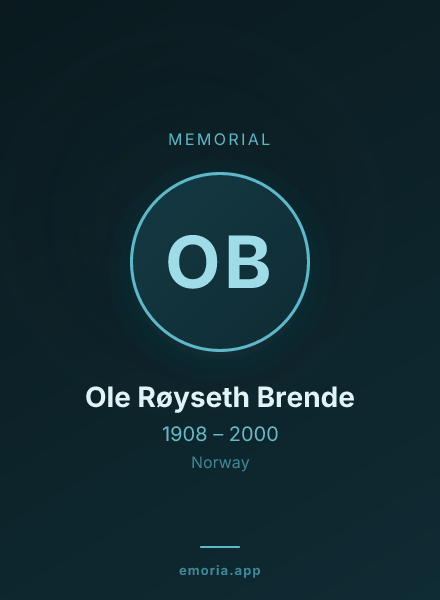 Memorial portrait of Ole Røyseth Brende