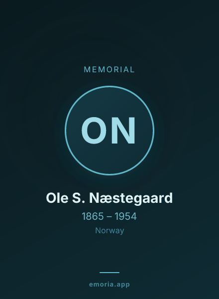 Memorial portrait of Ole S. Næstegaard