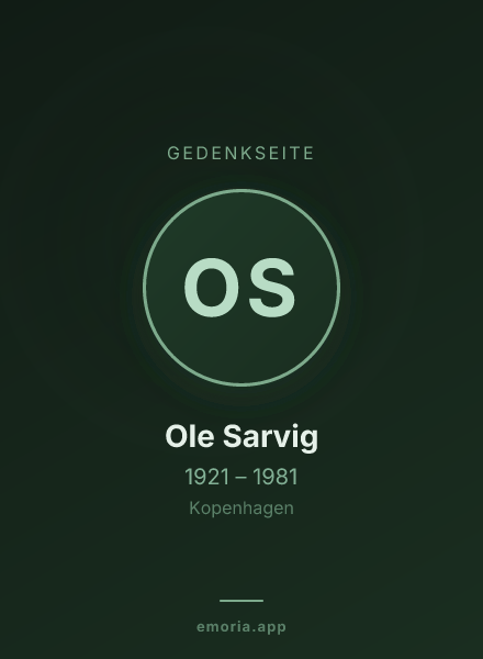 Gedenkportrait von Ole Sarvig