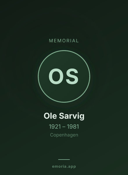 Memorial portrait of Ole Sarvig