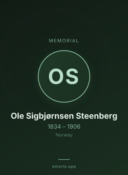 Memorial portrait of Ole Sigbjørnsen Steenberg