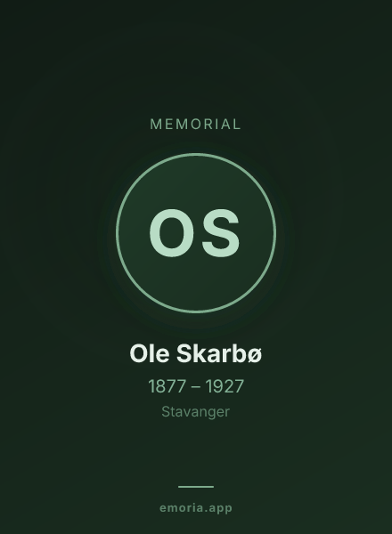 Memorial portrait of Ole Skarbø
