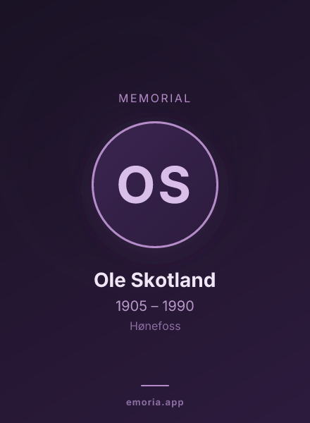 Memorial portrait of Ole Skotland