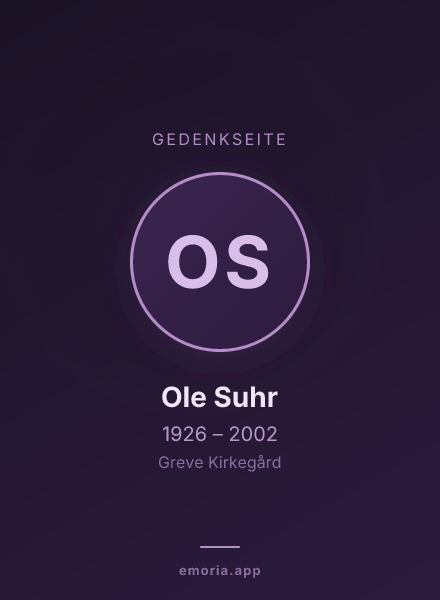 Gedenkportrait von Ole Suhr
