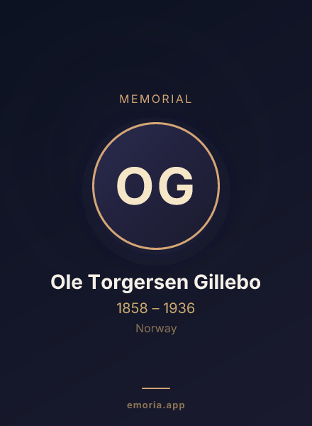 Memorial portrait of Ole Torgersen Gillebo