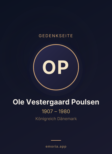 Gedenkportrait von Ole Vestergaard Poulsen