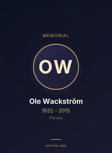 Memorial portrait of Ole Wackström