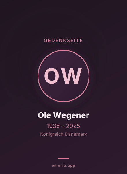 Gedenkportrait von Ole Wegener