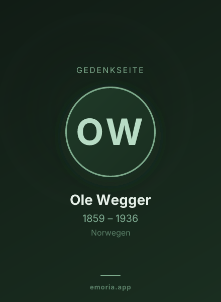 Gedenkportrait von Ole Wegger