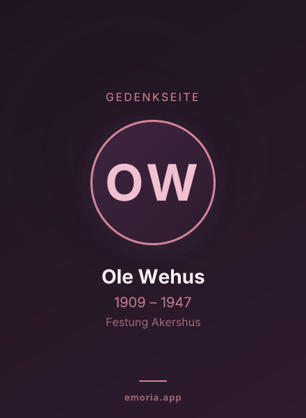 Gedenkportrait von Ole Wehus