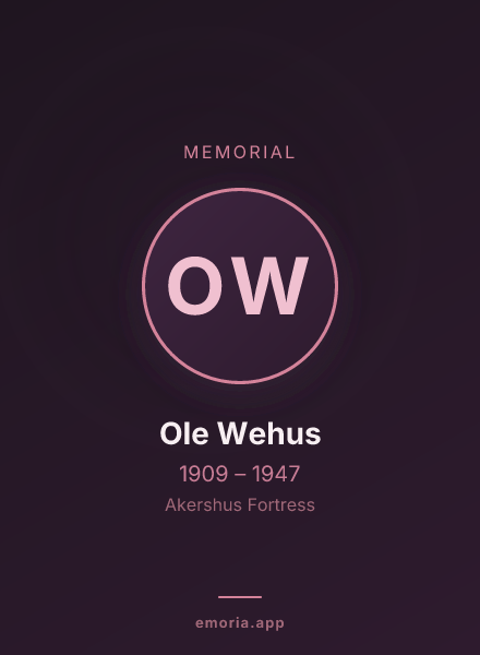 Memorial portrait of Ole Wehus