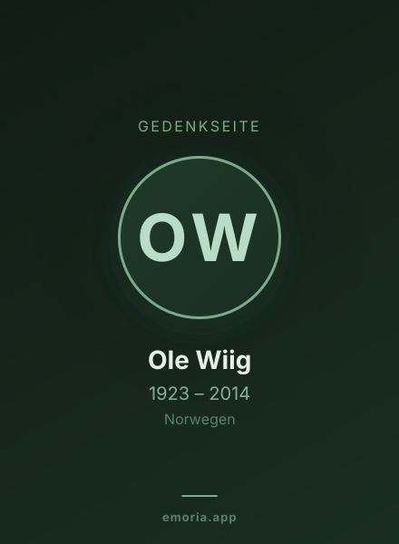Gedenkportrait von Ole Wiig