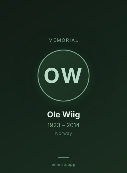 Memorial portrait of Ole Wiig