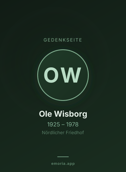 Gedenkportrait von Ole Wisborg
