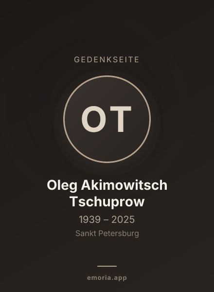 Gedenkportrait von Oleg Akimowitsch Tschuprow