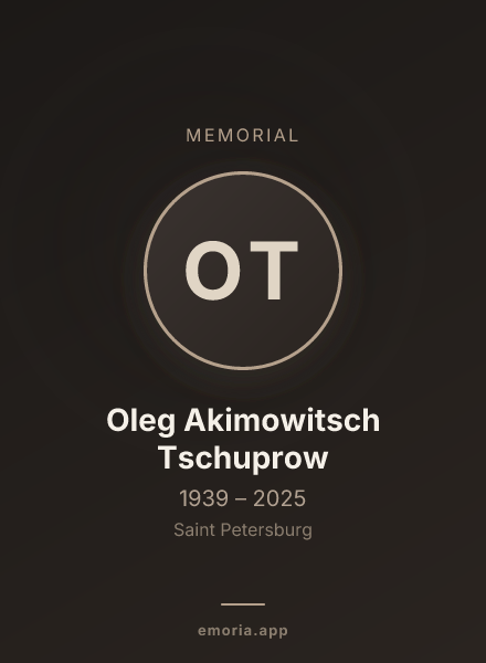 Memorial portrait of Oleg Akimowitsch Tschuprow