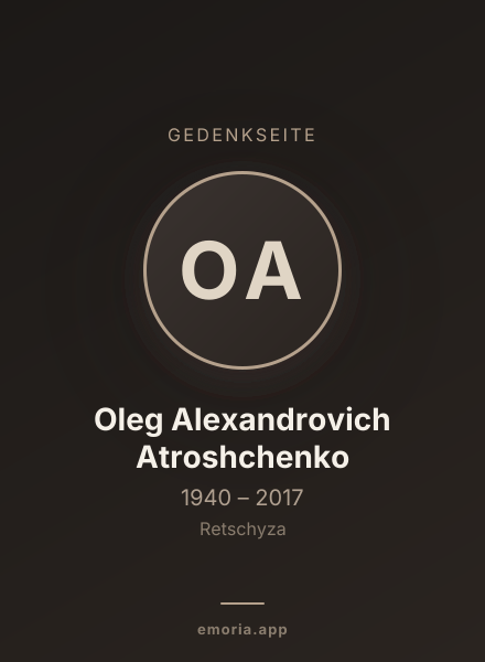 Gedenkportrait von Oleg Alexandrovich Atroshchenko