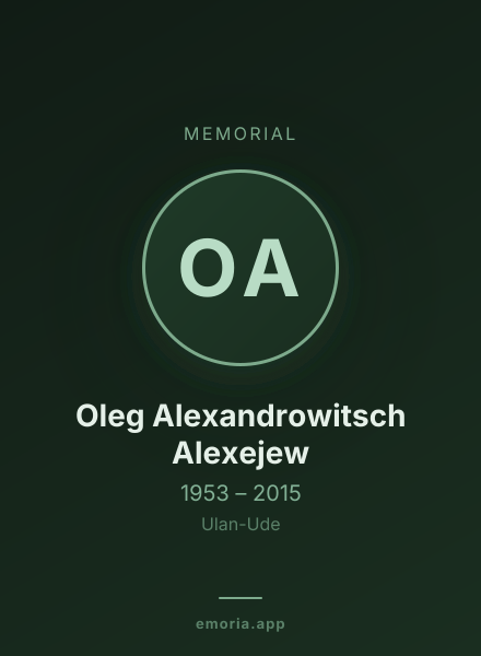 Memorial portrait of Oleg Alexandrowitsch Alexejew