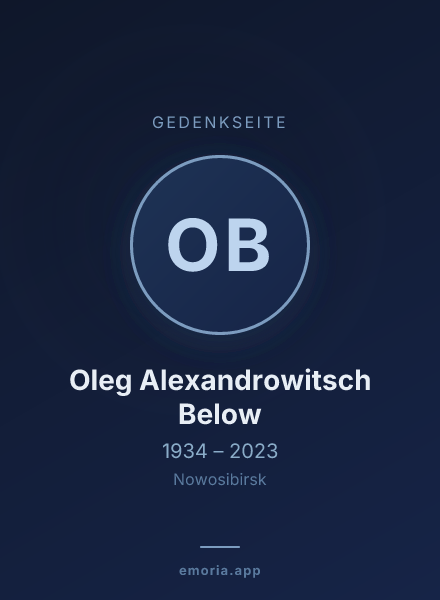 Gedenkportrait von Oleg Alexandrowitsch Below