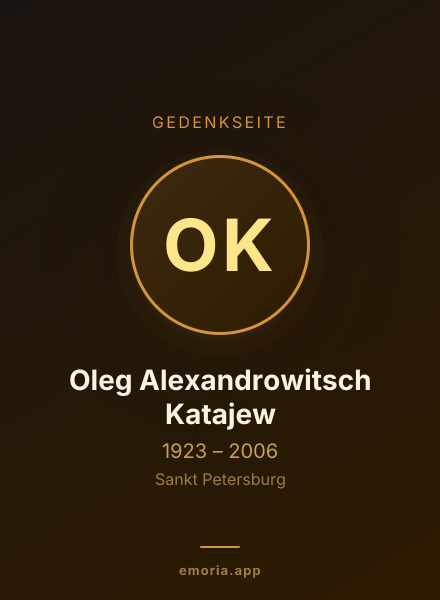 Gedenkportrait von Oleg Alexandrowitsch Katajew