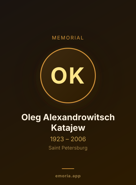 Memorial portrait of Oleg Alexandrowitsch Katajew