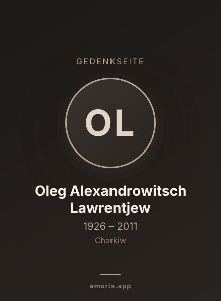 Gedenkportrait von Oleg Alexandrowitsch Lawrentjew