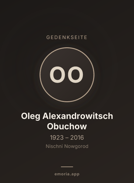 Gedenkportrait von Oleg Alexandrowitsch Obuchow