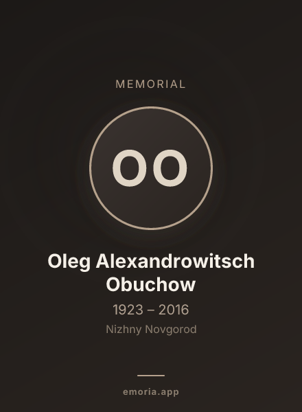 Memorial portrait of Oleg Alexandrowitsch Obuchow