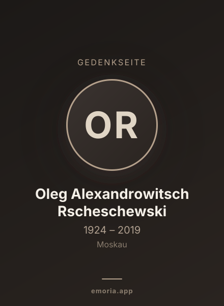 Gedenkportrait von Oleg Alexandrowitsch Rscheschewski