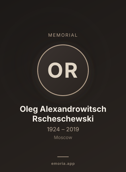 Memorial portrait of Oleg Alexandrowitsch Rscheschewski