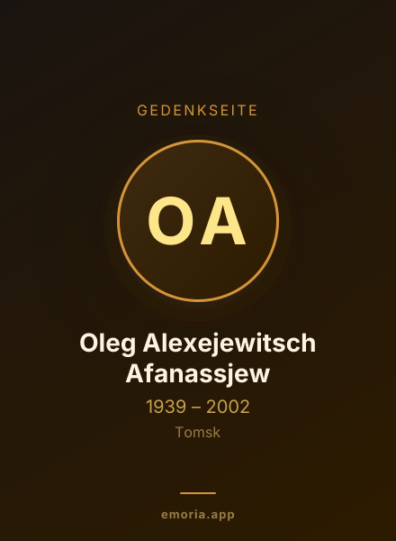 Gedenkportrait von Oleg Alexejewitsch Afanassjew