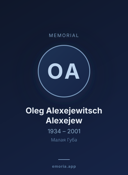 Memorial portrait of Oleg Alexejewitsch Alexejew
