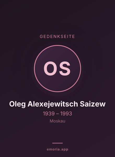 Gedenkportrait von Oleg Alexejewitsch Saizew