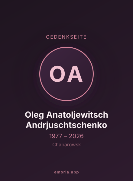 Gedenkportrait von Oleg Anatoljewitsch Andrjuschtschenko
