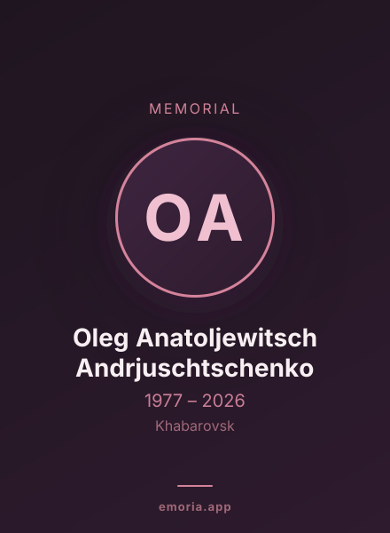 Memorial portrait of Oleg Anatoljewitsch Andrjuschtschenko