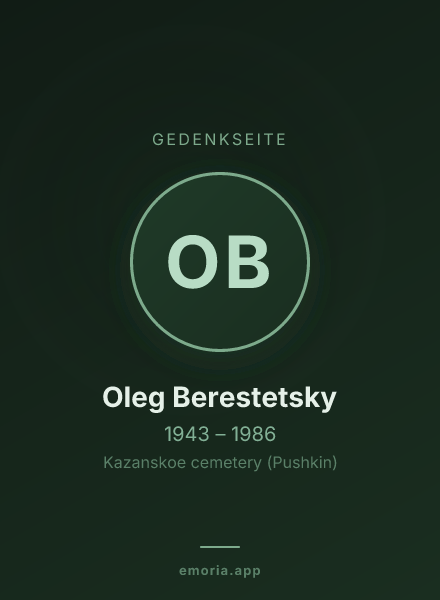 Gedenkportrait von Oleg Berestetsky
