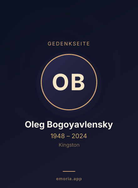 Gedenkportrait von Oleg Bogoyavlensky