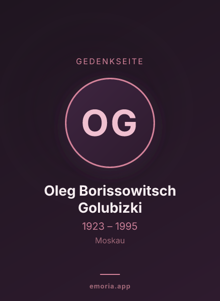 Gedenkportrait von Oleg Borissowitsch Golubizki