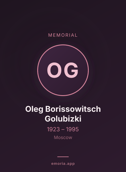 Memorial portrait of Oleg Borissowitsch Golubizki