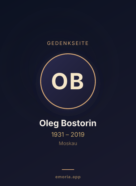 Gedenkportrait von Oleg Bostorin