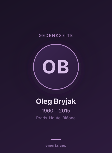 Gedenkportrait von Oleg Bryjak